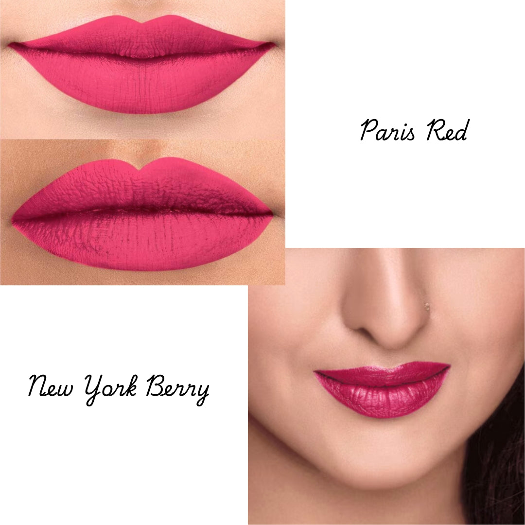 Gold Halo Matte Lipstick | Paris Red + New York Berry