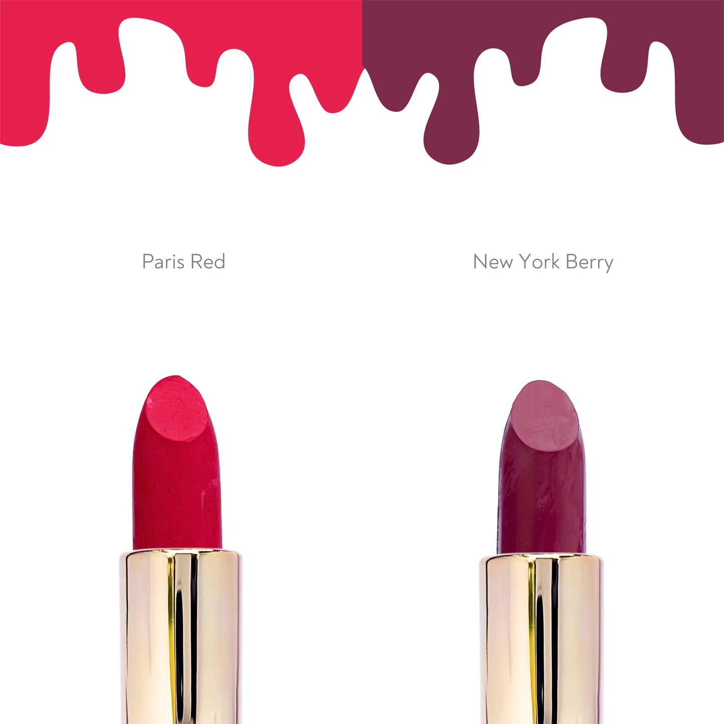 Gold Halo Matte Lipstick | Paris Red + New York Berry