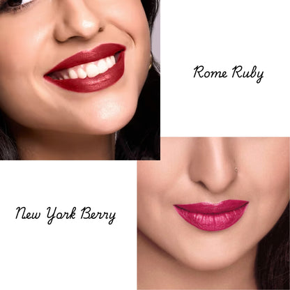 Gold Halo Matte Lipstick | New York Berry + Rome Ruby