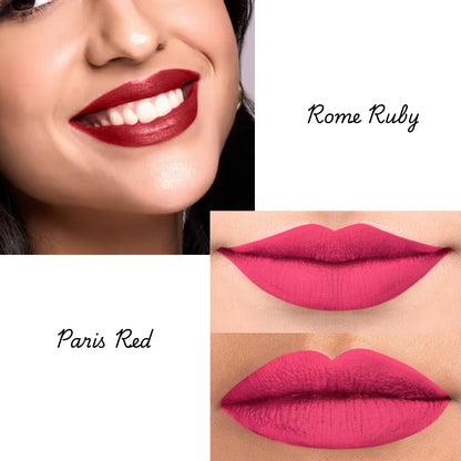 Gold Halo Matte Lipstick | Paris Red + Rome Ruby